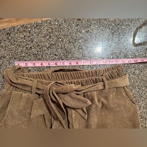 Final Touch Tan Corduroy Trousers with Belt